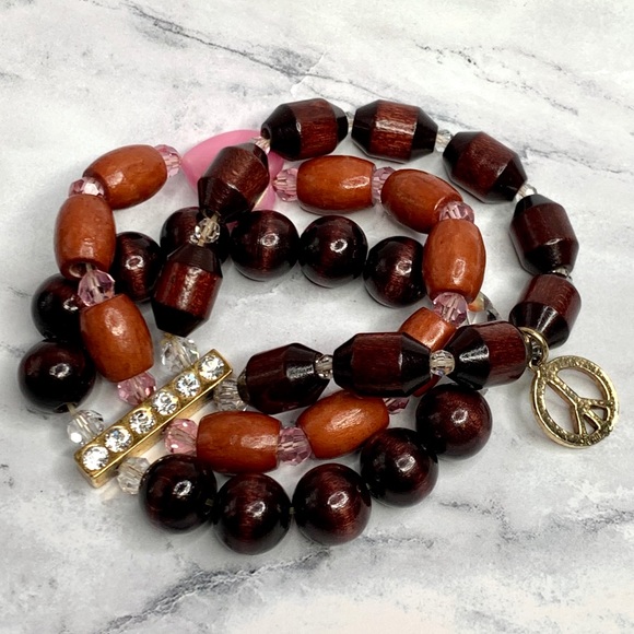 Tarina Tarantino Jewelry - Tarina Tarantino Triple Strand Wood Bracelet